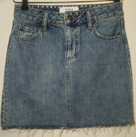 pistola Dresses & Skirts - Pistola Blue Denim Mini Skirt with Studs